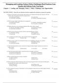 Complete Test Bank Managing and Leading Todays Police Challenges Best Practices Case Studies 4th Edition Peak  Questions & Answers with rationales (Chapter 1-14)