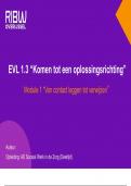 EVL 1.3 Komen tot een oplossingsrichting