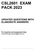 CSL2601 EXAM PACK 2023