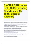 CNOR AORN online test (100% to pass!) Questions with 100% Correct Answers