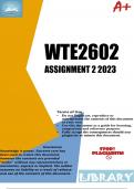 WTE2602 ASSIGNMENT 2 2023