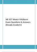 NR 507 Week 4 Midterm Exam Questions & Answers Already Graded A