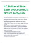 NC Bailbond State  Exam 100% SOLUTION  REVISED 2023//2024
