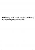  Musculoskeletal Completed Shadow Health Follow Up Sick Visit