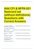 IAAI CFI & NFPA 921 flashcard set (without definitions) Questions with Correct Answers