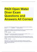 PADI Open Water Diver Exam Questions and Answers All Correct 