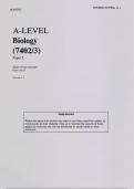 AQA A-LEVEL Biology (7402/3) Paper 3  Mark scheme Specimen Paper JUNE 2022