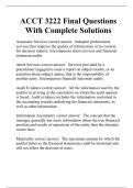 ACCT 3222 Final Questions With Complete Solutions