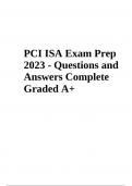 PCI ISA Exam Practice Questions and Answers Complete 2023/2024 (Already Graded A+)