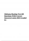 Alabama Boating Test Review Questions With Correct Answers Latest | Alabama Boating Final Exam Questions And Answers | Boating Test 2024 Review Questions and Answers & Boating Test Review Questions and Answers Latest Guide 2024-2025 (Already Graded A+)