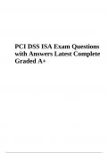 PCI DSS ISA Exam Review Questions with Answers Latest Complete 2023 (Already Graded A+)