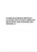 USAREUR GERMAN DRIVER'S LICENSE TEST EXAM COMPLETE QUESTIONS AND ANSWERS 2023 (Already GRADED A+)