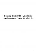 Boating Test 2023 Review  Questions and Answers Latest (Already Graded A+)