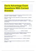 Davis Advantage Exam Questions With Correct Answers