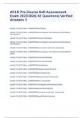 ACLS Pre-Course Self-Assessment Exam 2023/2024| 60 Questions| Verified Answers !!