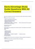 Davis Advantage Study Guide Questions With All Correct Answers