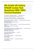 8th Grade US history STAAR review Test Questions With 100% Correct Answers