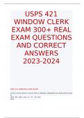 USPS 421 WINDOW CLERK EXAM 300+ REAL EXAM QUESTIONS AND CORRECT ANSWERS 2023