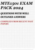 MTE1501 EXAM PACK 2024