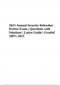 JKO Annual Security Refresher Pretest Exam Questions with Solutions Latest (Already Graded A+) 2023