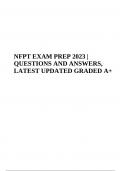 NFPT EXAM PREP QUESTIONS AND ANSWERS LATEST UPDATED  2023 (ALREADY GRADED A+)