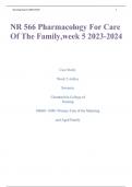 NR 566 Pharmacology For Care Of The Family,week 5 2023-2024