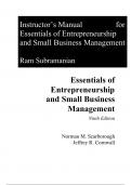 Essentials of Entrepreneurship and Small Business Management 9th Edition By Norman Scarborough, Jeffrey Cornwall (Solution Manual)