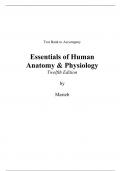 Essentials of Human Anatomy & Physiology 12th Edition By Elaine Marieb, Suzanne Keller (Test Bank)