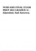 NURS 6501 FINAL EXAM  PREP GRADED A+ (Questions And Answers).
