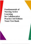 Fundamentals of Nursing Active Learning for Collaborative Practice 3rd Edition Yoost Test Bank