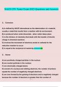 NACE (National Association of Corrosion Engineers) CP1 Tester Exam. questions verified with 100% correct answers