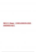 NR 511 Week 1 DISCUSSION 2023 ANSWER KEY.