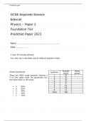 Edexcel GCSE Separate Science Physics Paper 2 Foundation Tier Predicted Paper 2023 with Attached Mark Scheme.