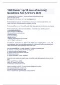 1020 Exam 1 (prof. role of nursing) Questions And Answers 2023