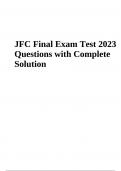 JFC Final Exam Test 2023 - Questions with Answers