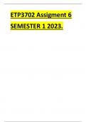 ETP3702 Assigment 6 SEMESTER 1 2023.