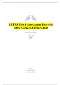 LETRS Unit 1 Assessment Test with 100% Correct Answers 2023