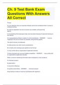 Ch. 9 Test Bank Exam Questions With Answers All Correct