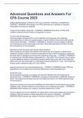 Advanced Questions and Answers For  CFA Course 2023