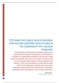 TEST BANK FOR PUBLIC HEALTH NURSING POPULATION CENTERED HEALTH CARE IN THE COMMUNITY 9TH  EDITION STANHOPE (1)