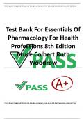 Essentials Of Pharmacology For Health Professions Test Bank For Essentials Of Pharmacology For Health Professions 8th Edition Bruce Colbert Ruth Woodrow