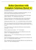 Relias Questions with Complete Solutions Rated A+