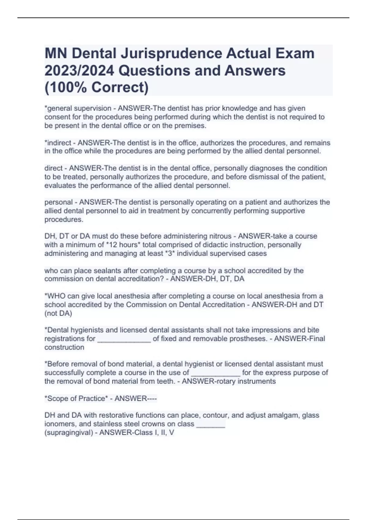 MN Dental Jurisprudence Actual Exam 2023 2024 Questions And Answers   6476bb4530976 2829247 1200 1700.webp