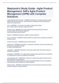 Stephanie's Study Guide - Agile Product Management, SAFe Agile Product Management (APM) with Complete Solutions