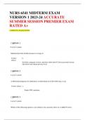 NURS 6541 MIDTERM EXAM  VERSION 1 2023-24 ACCURATE SUMMER SESSION PREMIER EXAM  RATED A+