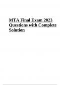 MTA Final Exam Questions with Complete Solutions Graded A+ 2023