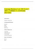 Gonzaga-Business Law 283 Exam 1 100% CORRECT ANSWERS  2023/2024