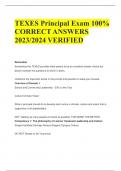 TEXES Principal Exam 100%  CORRECT ANSWERS  2023/2024 VERIFIED