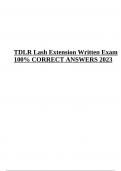 TDLR Lash Extension Exam Questions and Correct Answers 2023 Graded