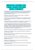 MEDICAL SCRIBE 101 FINAL EXAM SOLVED 100% CORRECT